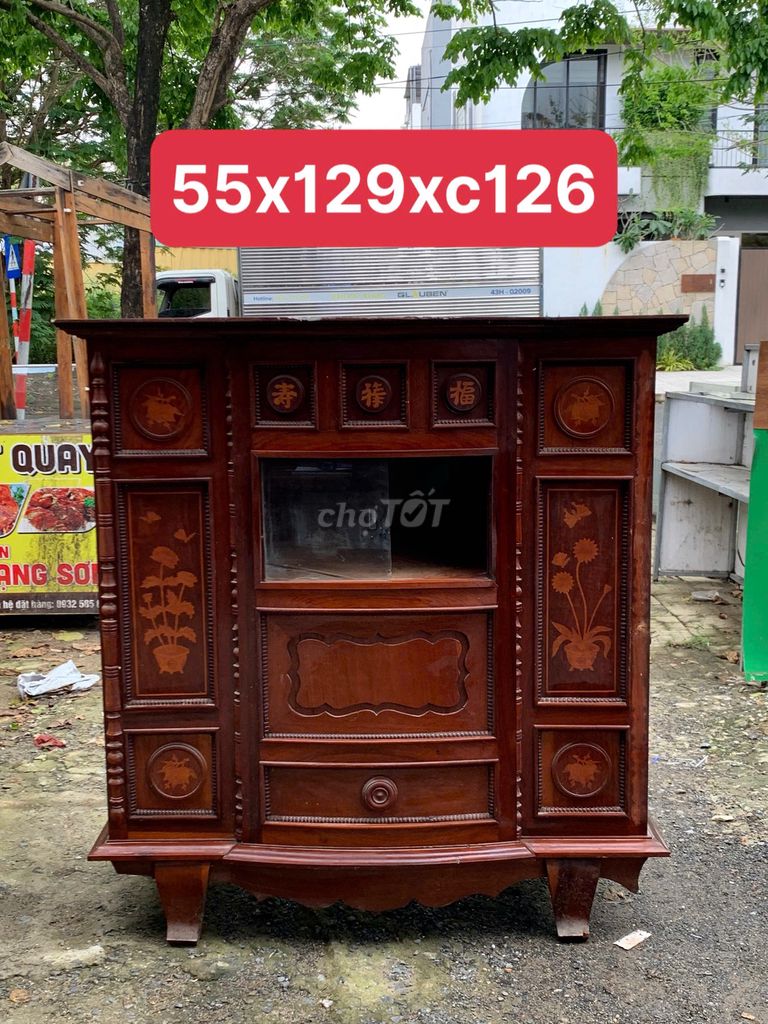 Tủ thờ gỗ nâu 55x129x126 cm. Mua bán Tủ, kệ gia đình tại Quận Sơn Trà Đà Nẵng được đăng bởi thế giới đồ cũ đà nẵng hình 1
