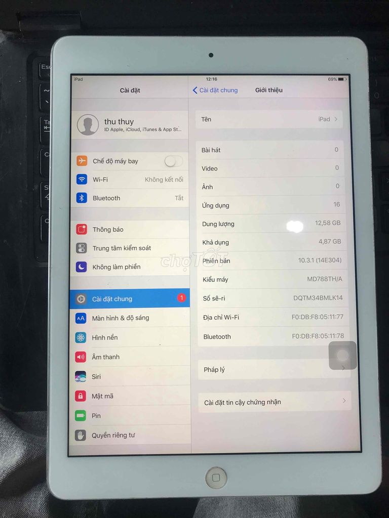 xác ipad ari 1. Mua bán Máy tính bảng tại Quận 8 Tp Hồ Chí Minh được đăng bởi Minh Khôi hình 5