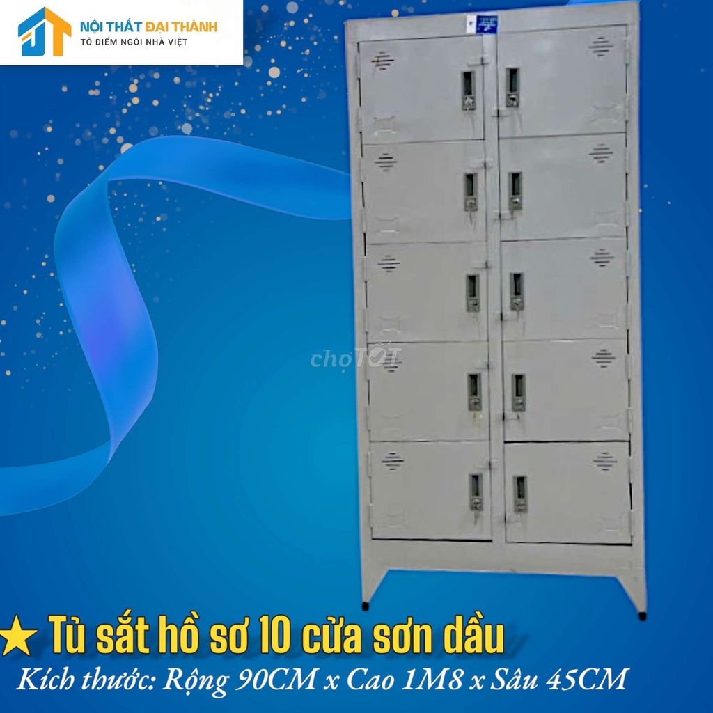 Tủ sắt hồ sơ 10 Cửa Sơn Dầu, GIÁSIÊURẺ, HỎATỐC HCM