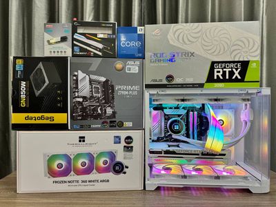 Dàn máy Rog WHite i7 13700K, RTX 3090, 32G,1TB SSD