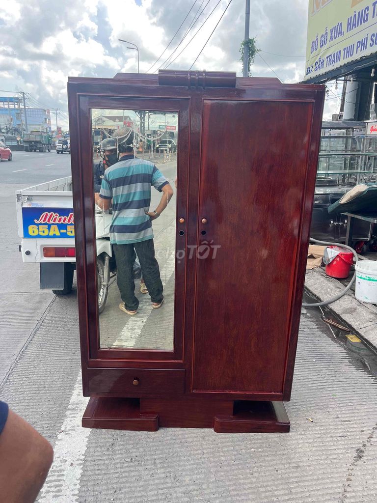Tủ quần áo Gỗ Nâu 1.1m x 0.45m x 1.9m. Mua bán Tủ, kệ gia đình tại Quận Cái Răng Cần Thơ được đăng bởi Đồ củ minh trí hình 1