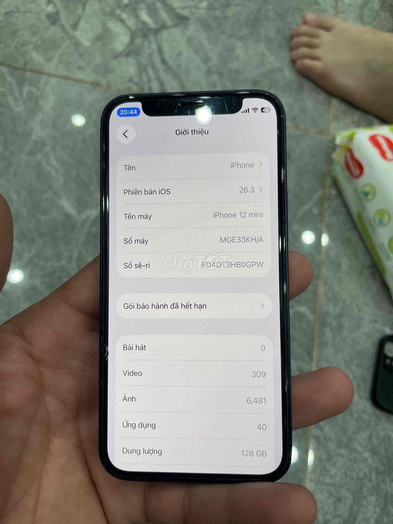 iPhone 12 mini 128GB Đen 87% zin full. Mua bán Điện thoại tại Huyện Long Thành Đồng Nai được đăng bởi 17z hình 1