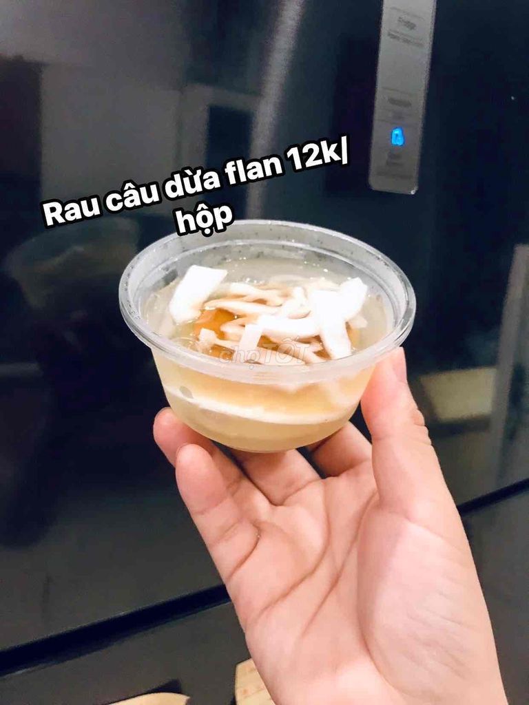 rau câu dừa bánh flan full bánh và cơm dừa