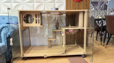 Tủ mèo gỗ thịt kính 120x80x60 cm. Mua bán Phụ kiện, Thức ăn, Dịch vụ tại Quận Hoàng Mai Hà Nội được đăng bởi Cỏ