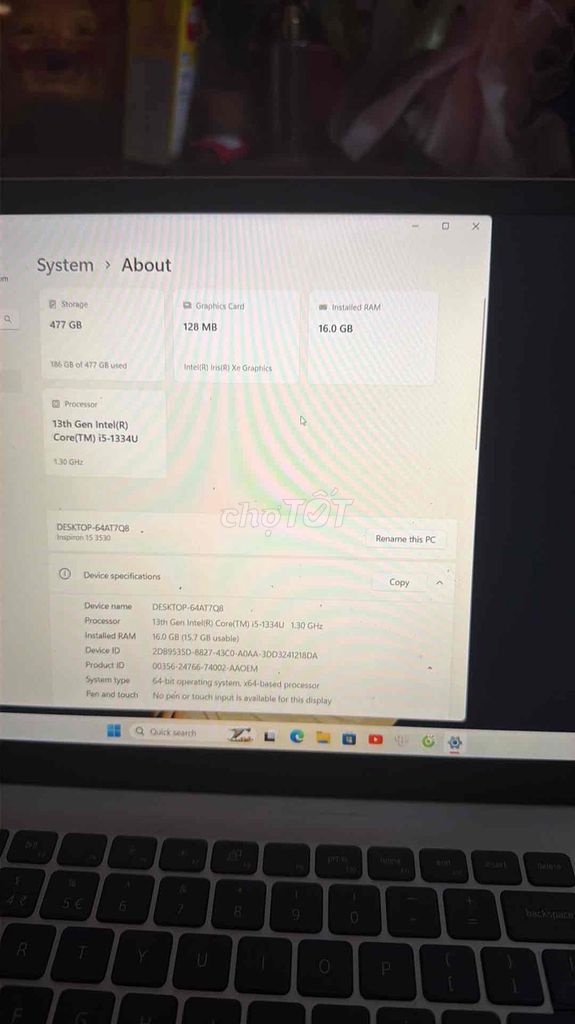 Dell Inspiron 15 3530 i5-1334U 16GB/477GB Đã sử dụ. Mua bán Laptop tại Quận 10 Tp Hồ Chí Minh được đăng bởi Spa hình 1