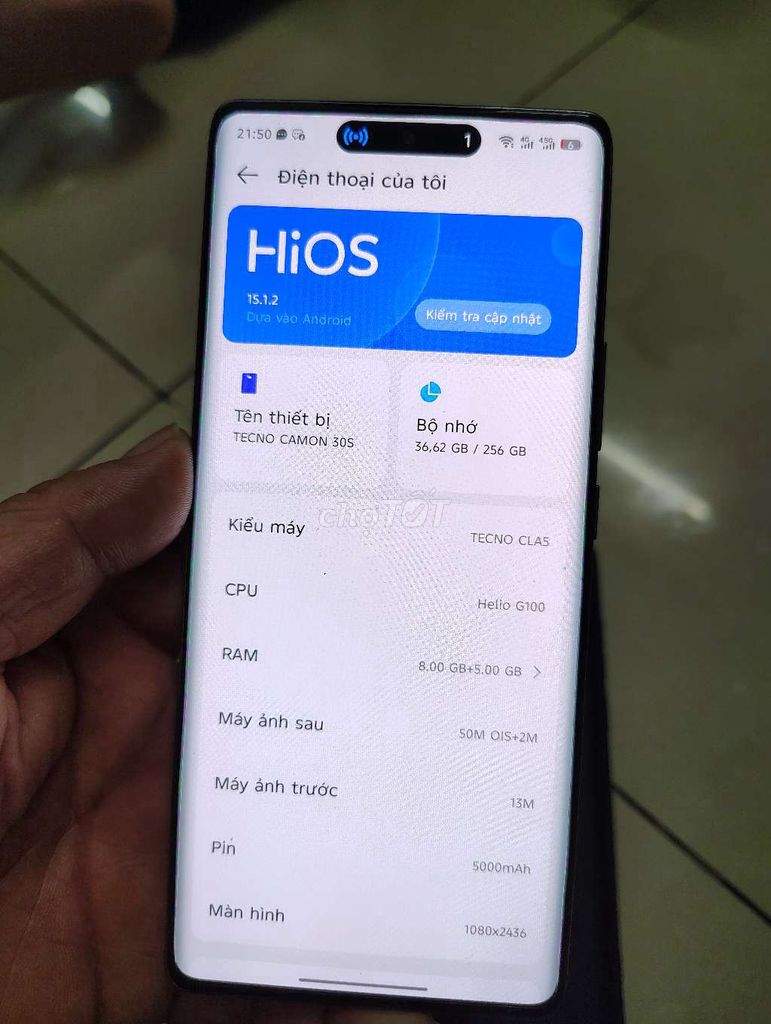Tecno Camon 30S 8GB/256GB Vàng kem còn BH . Mua bán Điện thoại tại Quận Gò Vấp Tp Hồ Chí Minh được đăng bởi Hao Chi hình 1