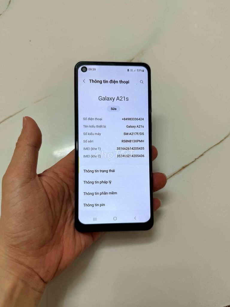 Bán Máy. A21s(Samsung) zin cũ pin 5000. Mua bán Điện thoại tại Quận Hà Đông Hà Nội được đăng bởi Mạnh Mobile hình 1