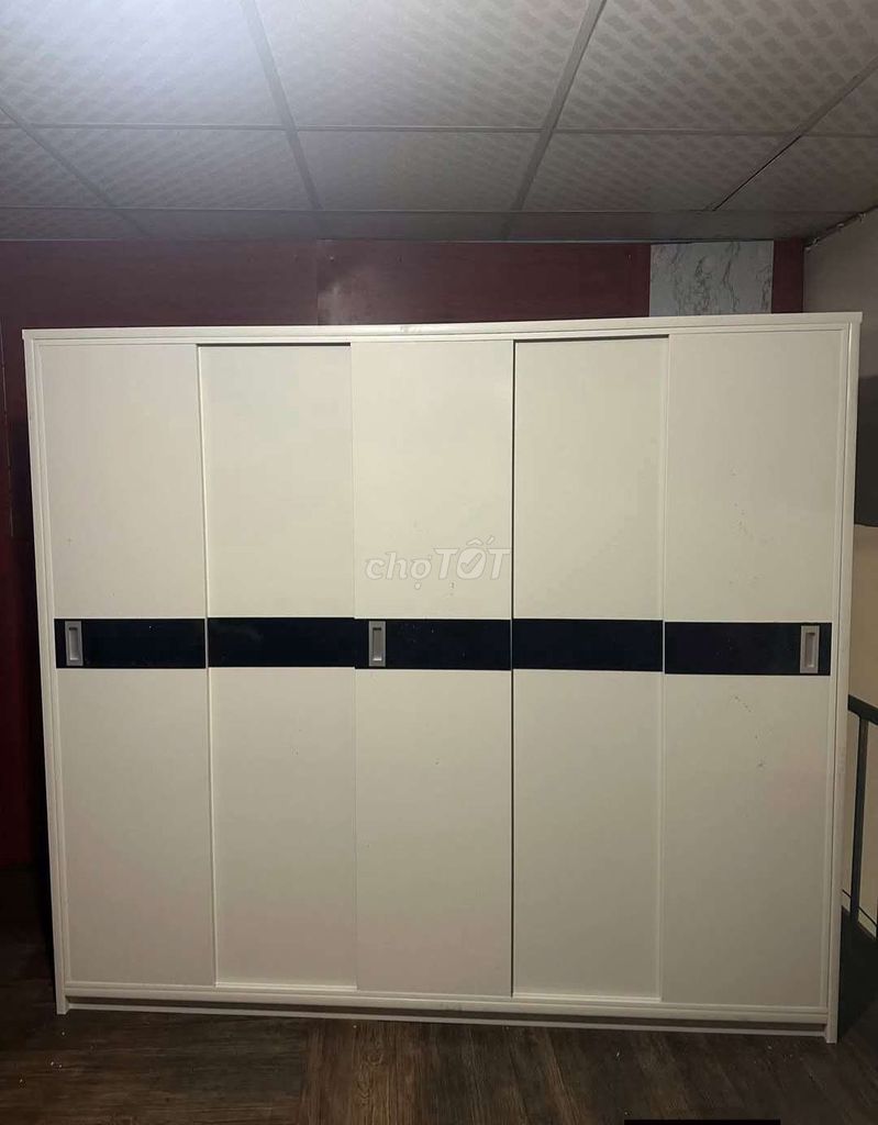TỦ NHỰA CỬA LÙA 5 CÁNH MÀU TRẮNG DÁN CHỈ ĐEN . Mua bán Tủ, kệ gia đình tại Thị xã Bến Cát Bình Dương được đăng bởi Tủ nhựa đài loan hoàng quân hình 1
