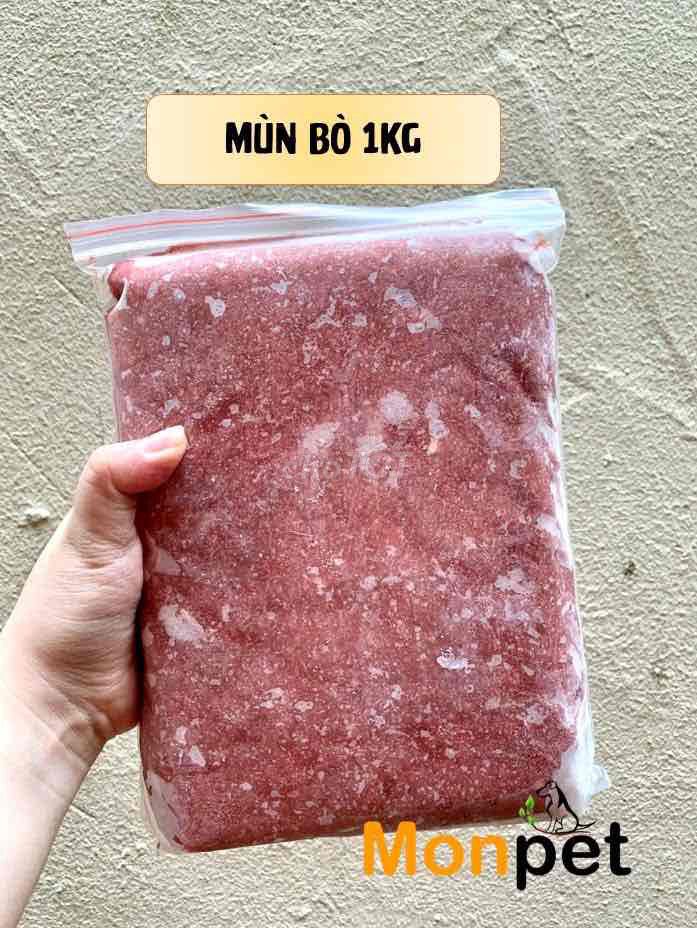 Mùn cưa thịt bò cho chó mèo thú cưng bịch 1kg