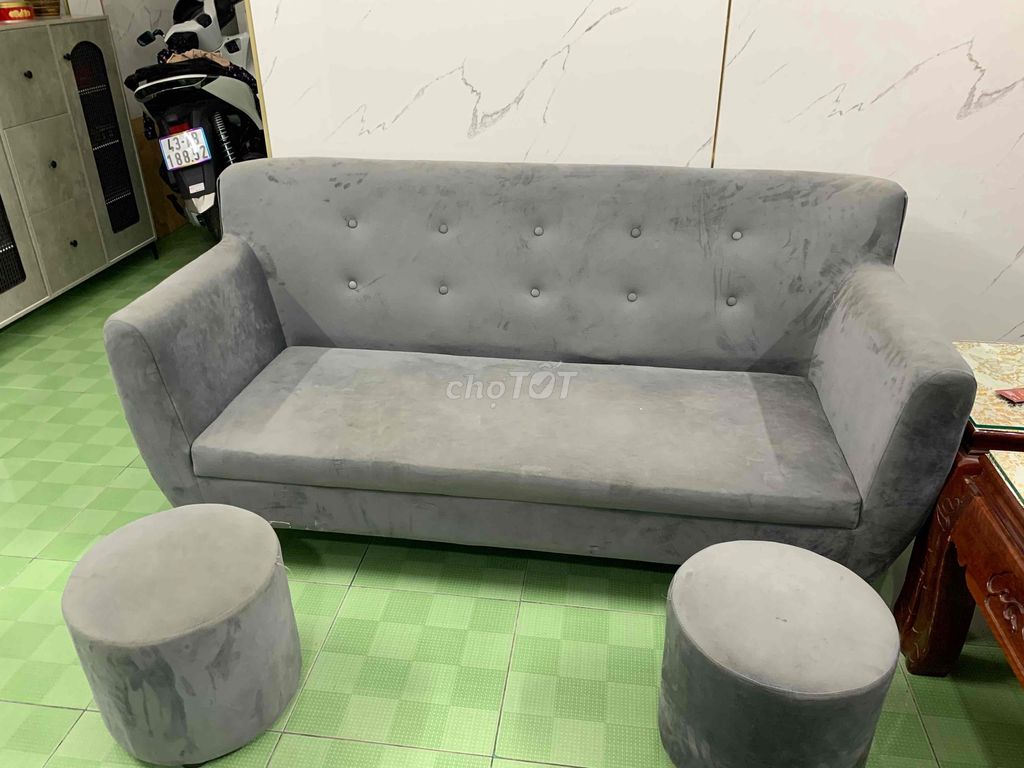 Ghế sofa Nỉ Xám 1m6 2 đôn. Mua bán Bàn ghế tại Huyện Hòa Vang Đà Nẵng được đăng bởi xiu tâm hình 1