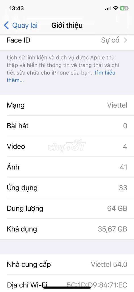 Apple iPhone X 64GB Đã sử dụng lỗi Face ID. Mua bán Điện thoại tại Thành phố Thủ Dầu Một Bình Dương được đăng bởi Thanh Nam hình 1