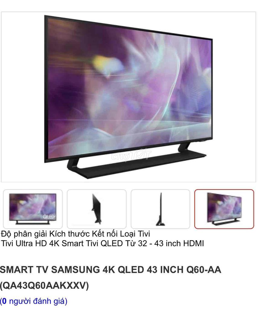 Tivi samsung 43 inch QA43Q60A như mới fullbox