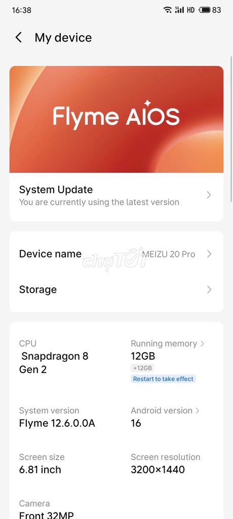 Meizu 20 Pro 12GB Tím. Mua bán Điện thoại tại Thành phố Qui Nhơn Bình Định được đăng bởi Mai Thanh Trung hình 1