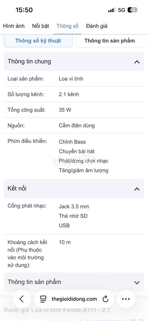 Loa vi tính Fenda A111 - 2.1 Đen. Mua bán Tivi, Âm thanh tại Thị xã Phú Mỹ Bà Rịa - Vũng Tàu được đăng bởi Quang Lợi hình 1