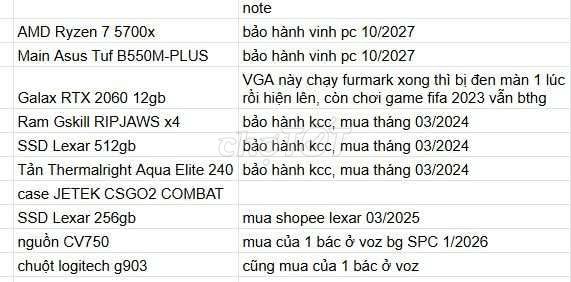 Bộ pc amd 5700x 2060 12gb