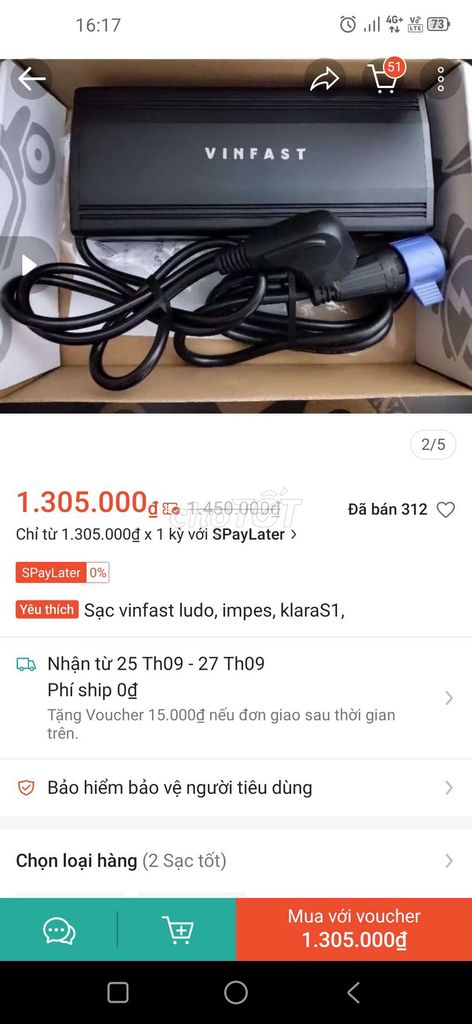 Sạc xe máy điện VinFast. Mua bán Phụ tùng xe tại Huyện Thanh Trì Hà Nội được đăng bởi ĐOÀN DỰ hình 3