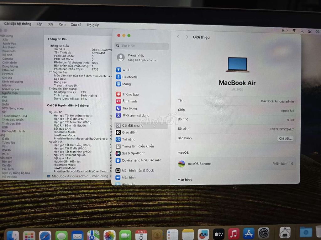 Macbook air M1 8/256gb máy  zin 100% giá đi nhanh