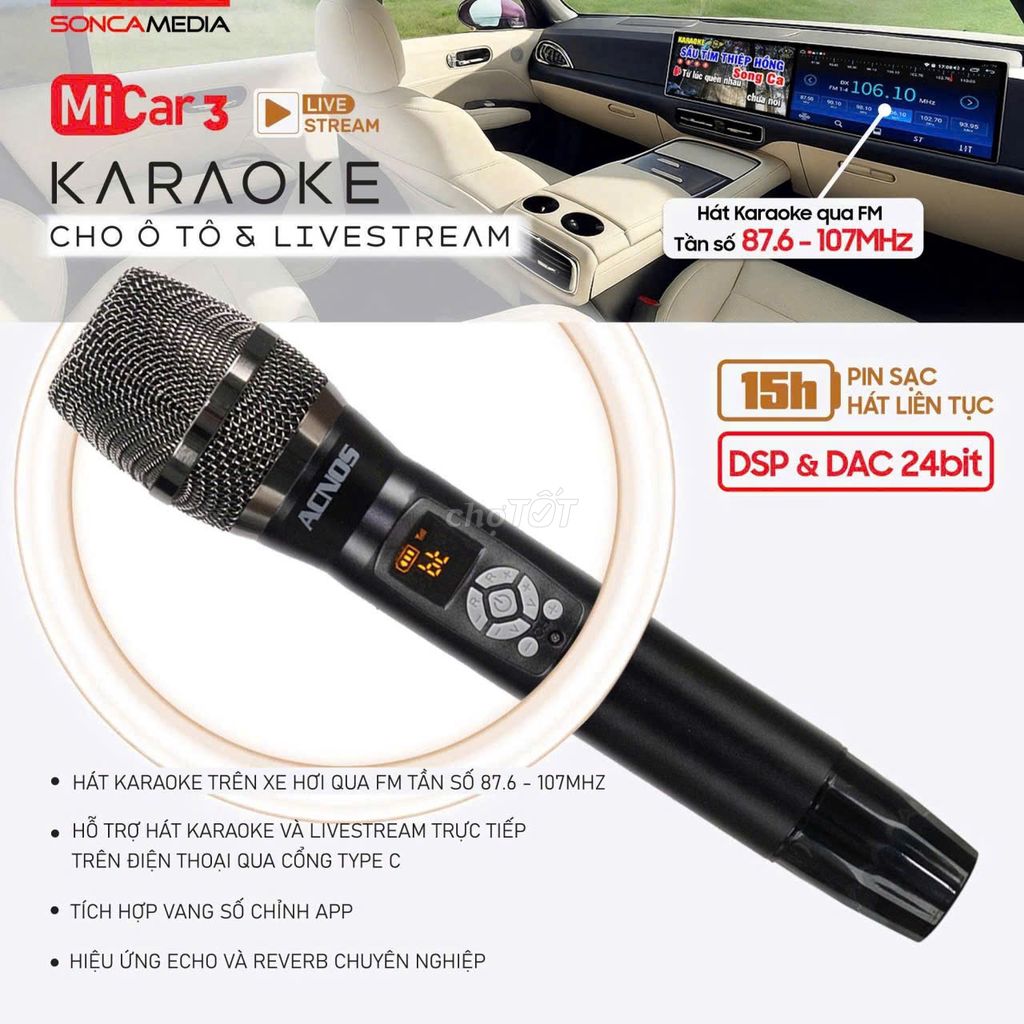 Micro không dây Acnos MiCar 3. Mua bán Tivi, Âm thanh tại Quận Bình Tân Tp Hồ Chí Minh được đăng bởi chau loc nghiep hình 1