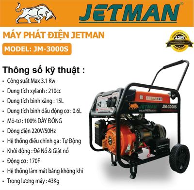 XẢ KHO MÁY PHÁT ĐIỆN CHÍNH HÃNG JETMAN JM-3000s. Mua bán Đồ chuyên dụng, Giống nuôi trồng tại Huyện Thanh Trì Hà Nội được đăng bởi Tổng kho máy cầm tay