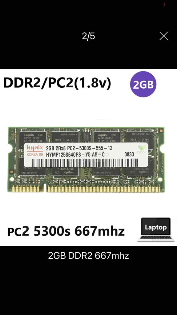 RAM Hynix PC2-5300S 2GB DDR2. Mua bán Linh kiện (RAM, Card...) tại Huyện Nam Sách Hải Dương được đăng bởi phat. thinh hình 1