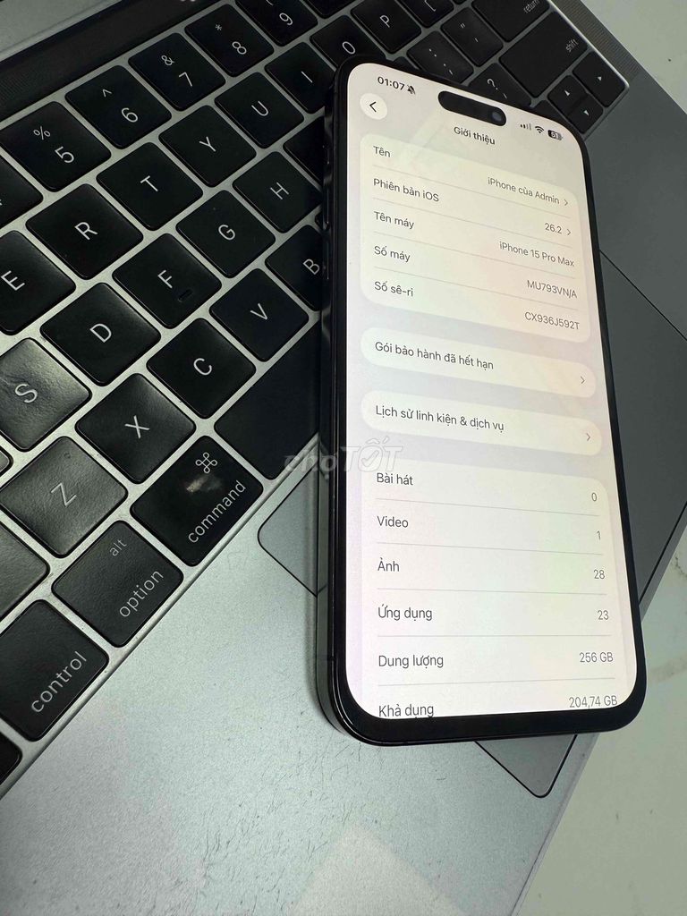 Apple iPhone 15 Pro Max 256GB Xám. Mua bán Điện thoại tại Thành phố Tân An Long An được đăng bởi mua xin alo no SMS hình 1