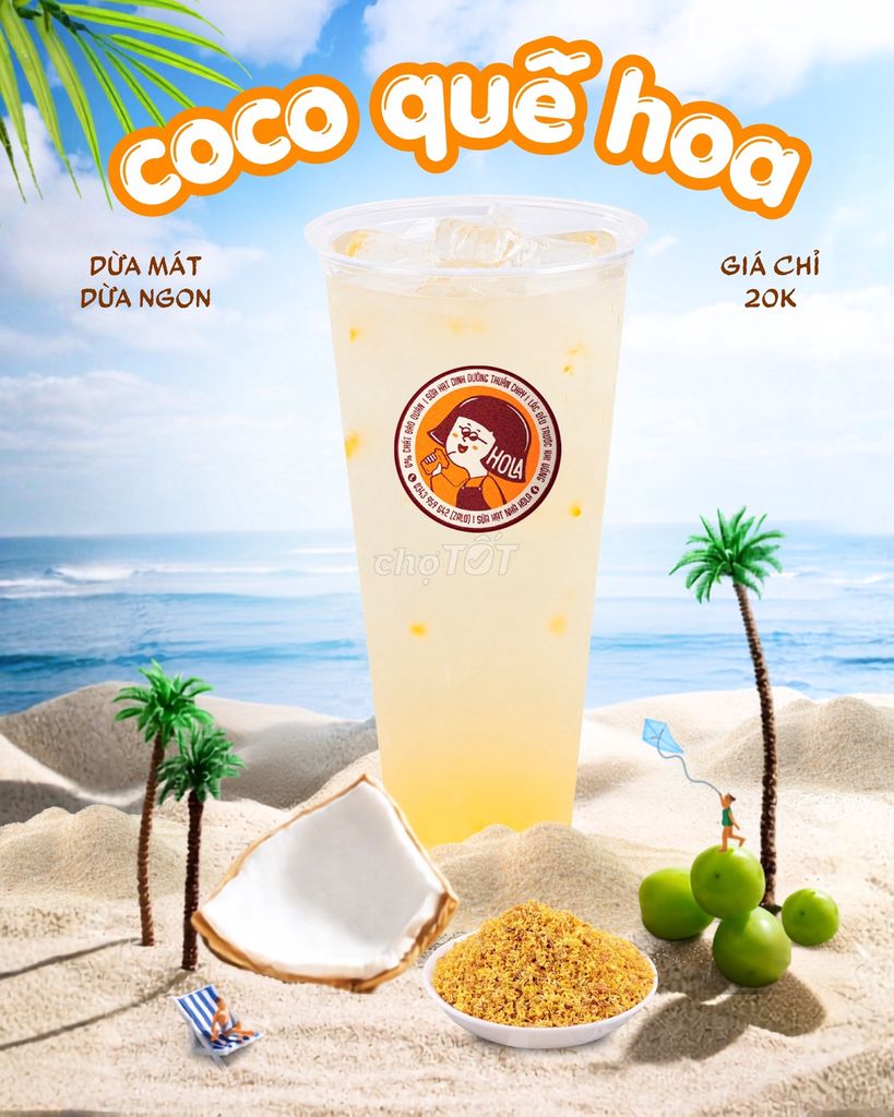 Nước dừa quế hoa Hola Ly Mát lạnh. Mua bán Đồ ăn, thực phẩm và các loại khác tại Thành phố Tuy Hòa Phú Yên được đăng bởi Đỗ Duy Cường hình 1