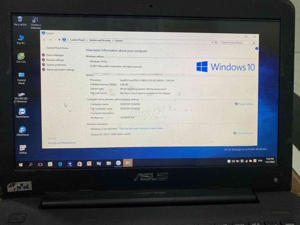 Máy tính Asus X454i. Mua bán Laptop tại Quận Thanh Khê Đà Nẵng được đăng bởi A hình 1