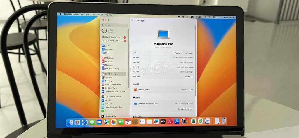 Apple MacBook Pro i5 8GB/256GB. Mua bán Laptop tại Huyện Bình Chánh Tp Hồ Chí Minh được đăng bởi minh Thành hình 1