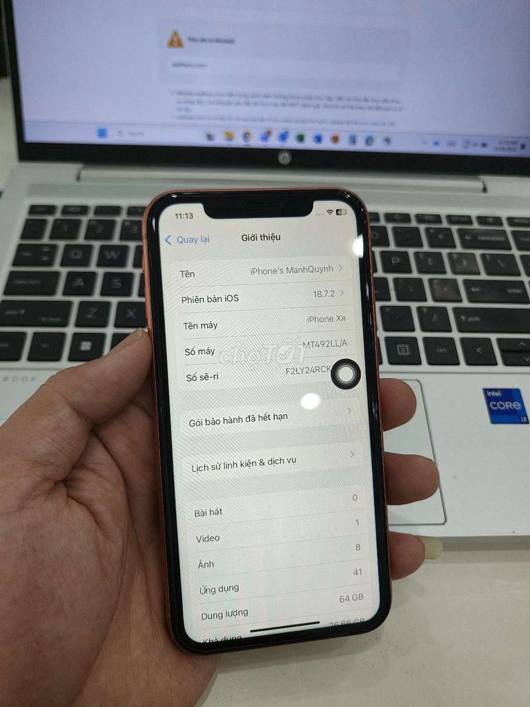 Apple iPhone XR 64GB Cam. Mua bán Điện thoại tại Quận 5 Tp Hồ Chí Minh được đăng bởi ManhQuynh hình 1