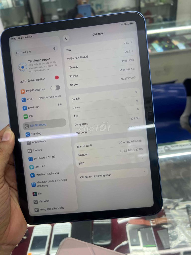 Apple iPad (A16) 128GB Xanh. Mua bán Máy tính bảng tại Quận Cầu Giấy Hà Nội được đăng bởi Nguyễn mạnh tường hình 1