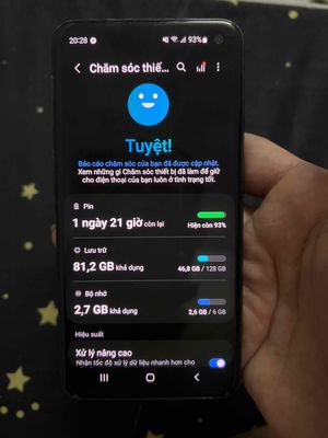 Dư dùng SS S10e full Cn ram 6/128gb Mỹ