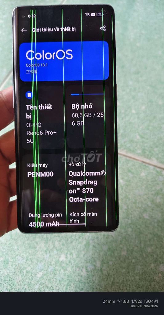 Oppo Reno 6 Pro+ 256GB xanh . Mua bán Điện thoại tại Huyện Bình Giang Hải Dương được đăng bởi Hảo Hảo Hà hình 1