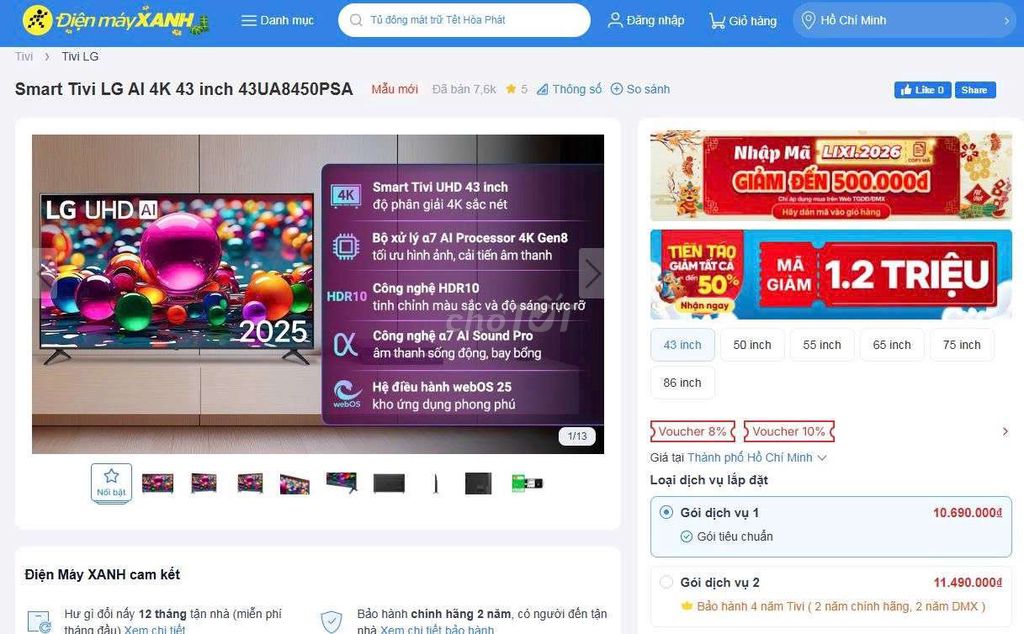 Tivi LG 43UA8450PSA. Mua bán Tivi, Âm thanh tại Thành phố Biên Hòa Đồng Nai được đăng bởi Nhân hình 1