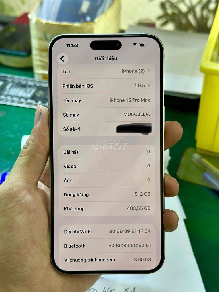 Apple iPhone 15 Pro Max 512GB Quốc tế LL/A 99%. Mua bán Điện thoại tại Quận 8 Tp Hồ Chí Minh được đăng bởi Dương văn Nam hình 1
