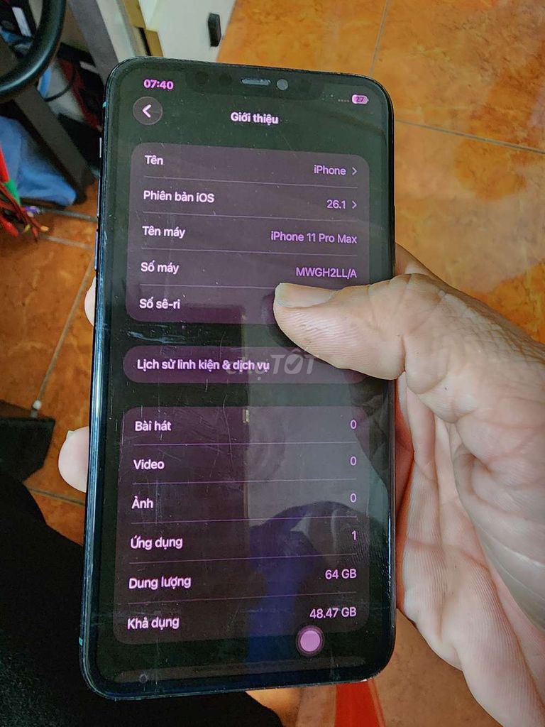 iPhone 11 Pro Max 64GB Đen Đã dùng. Mua bán Điện thoại tại Quận Bình Thạnh Tp Hồ Chí Minh được đăng bởi tùng  hình 1