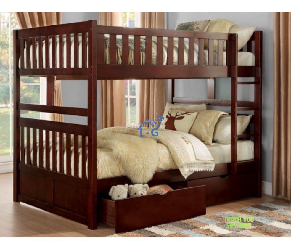 GIƯỜNG TẦNG GỖ THÔNG CÓ NGĂN KÉO – BÁN CHẠY. Mua bán Giường, chăn ga gối nệm tại Quận 8 Tp Hồ Chí Minh được đăng bởi GIƯỜNG SẮT SƠN LÂM hình 1
