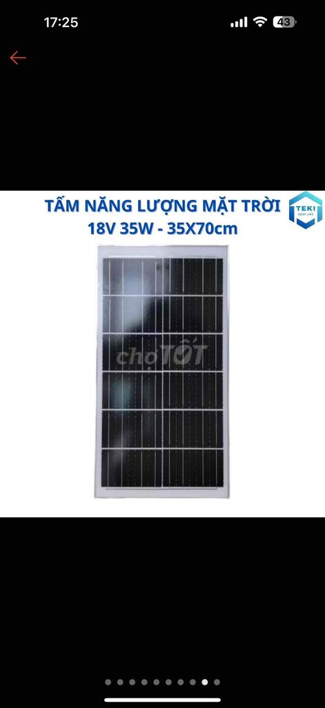 Tấm pin năng lượng mặt trời 18V - bảo hàng 12T