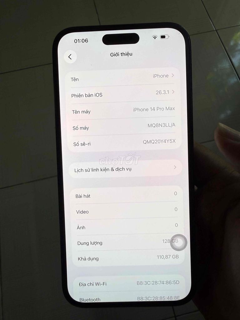iPhone 14 Pro Max 128GB Tím nguyên rin đẹp keng rẽ. Mua bán Điện thoại tại Quận Cẩm Lệ Đà Nẵng được đăng bởi NGUYỄN Văn Vũ hình 1