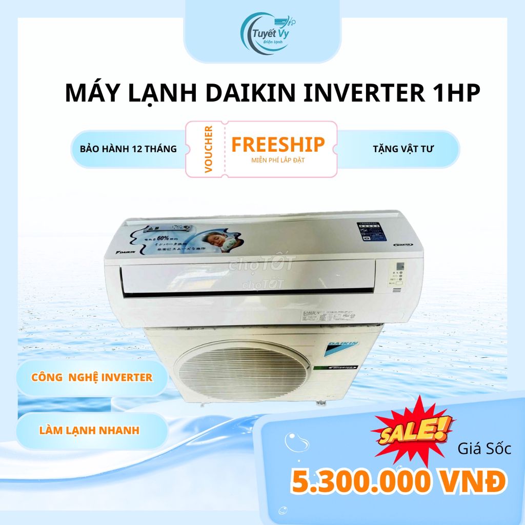 Pass máy lạnh Daikin Inverter 1HP