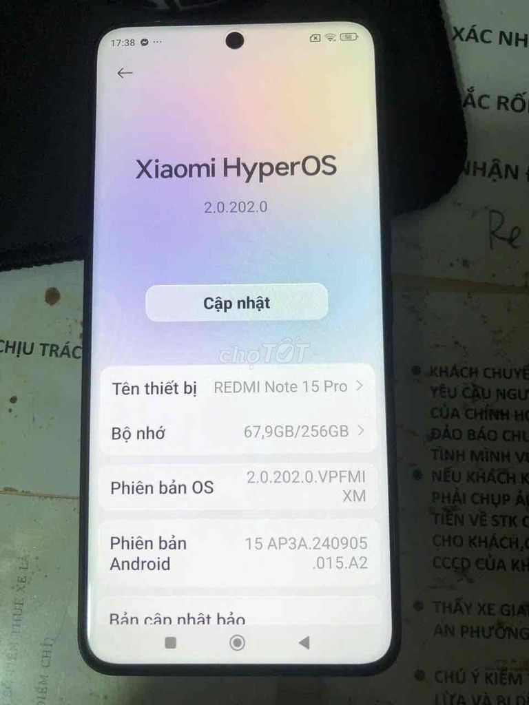 Xiaomi Redmi Note 15 Pro 256GB Đen. Mua bán Điện thoại tại Quận Bình Thạnh Tp Hồ Chí Minh được đăng bởi Tuấn long hình 1