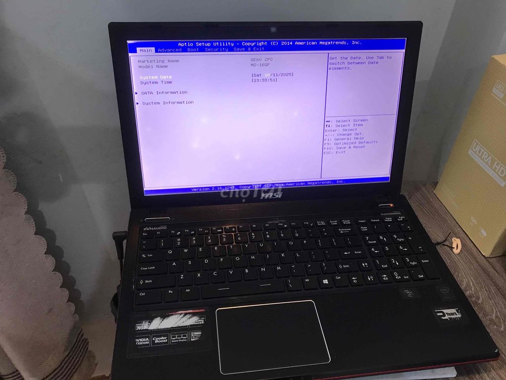 cần bán máy laptop MSI - Hư bàn phím. Mua bán Laptop tại Quận Cẩm Lệ Đà Nẵng được đăng bởi Nguyễn Hữu Bình hình 1