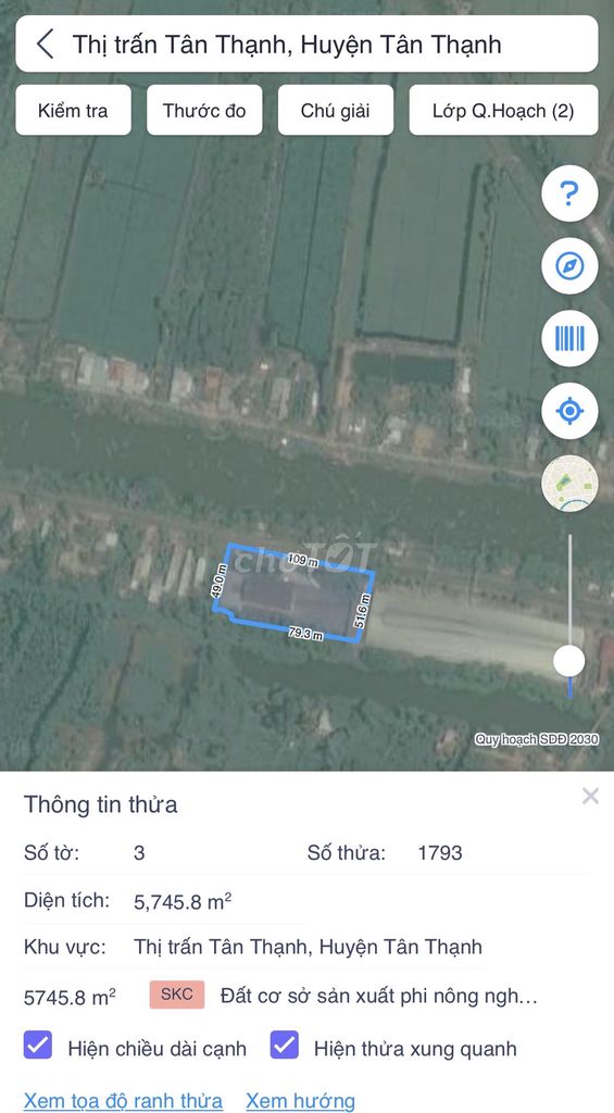 5893m2 đất Phi Nông Nghiệp ở Tân Thạnh, Long An