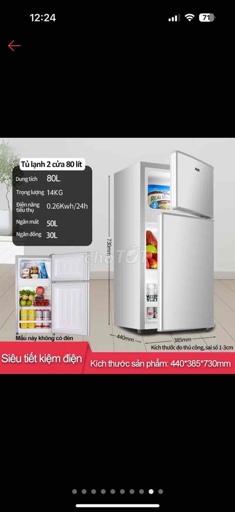 Tủ lạnh 80l. Mua bán Tủ lạnh tại Quận Bình Tân Tp Hồ Chí Minh được đăng bởi Huynh Ngoc Nhu hình 1