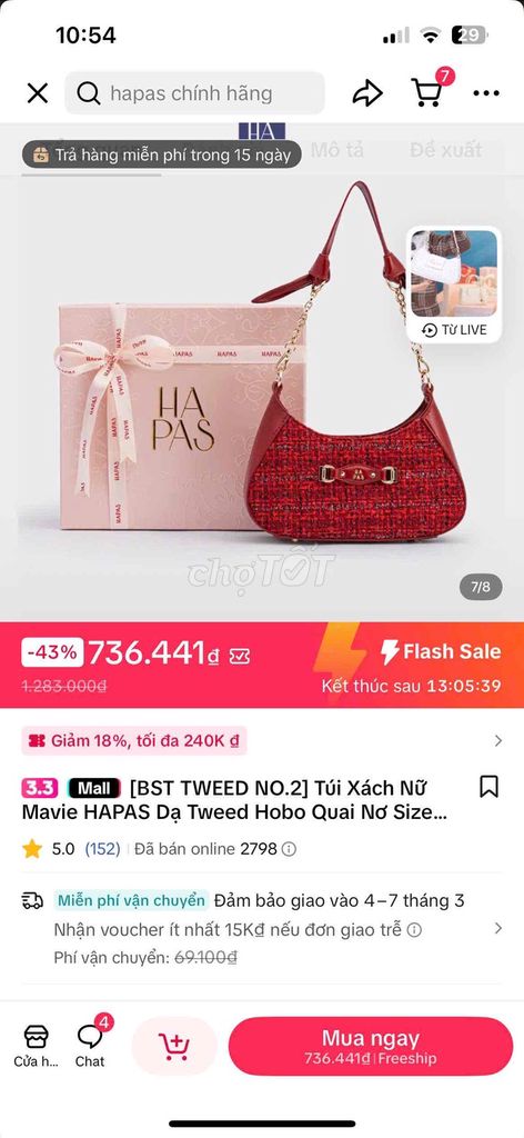 Túi xách nữ Hapas Dạ tweed full box dư pass rẻ ạ!. Mua bán Túi xách tại Quận 12 Tp Hồ Chí Minh được đăng bởi Bui Huy hình 1