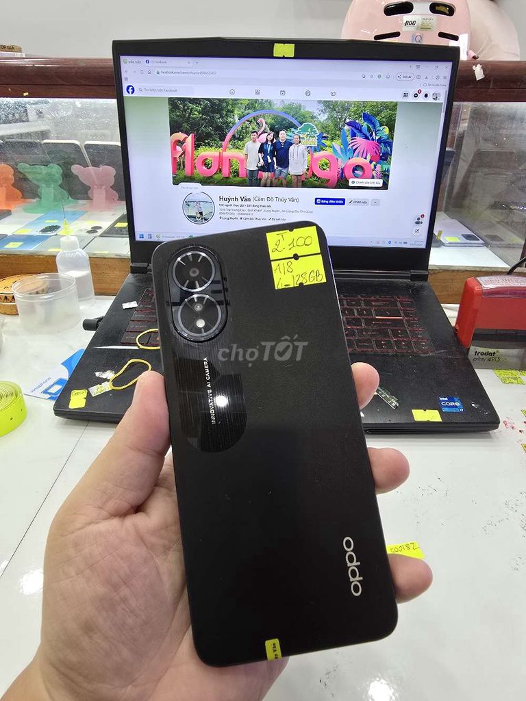 Oppo A18 128GB Đen. Mua bán Điện thoại tại Thành phố Long Xuyên An Giang được đăng bởi Facebook Cầm Đồ Thúy Vân hình 1