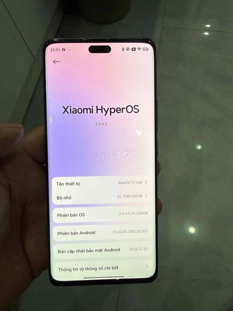 Xiaomi 13 Lite 256GB Đen HyperOS. Mua bán Điện thoại tại Quận Hai Bà Trưng Hà Nội được đăng bởi Thịnh hình 1