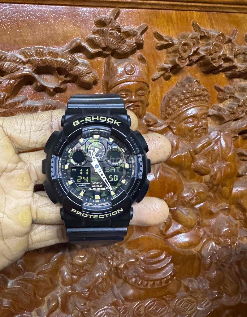 Đồng hồ Casio thể thao G-shock ga 100CF đen gshock