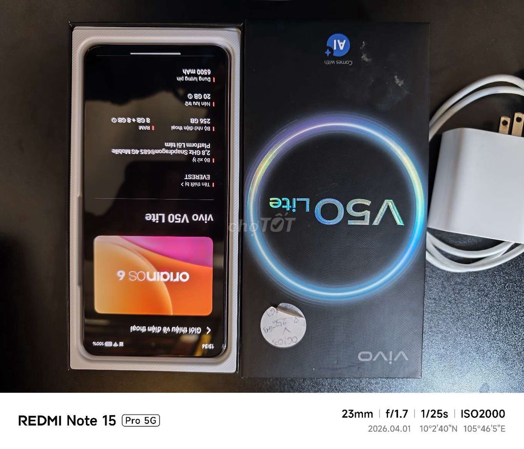 Vivo V50 Lite 256GB Vàng hồng. Mua bán Điện thoại tại Quận Bình Thuỷ Cần Thơ được đăng bởi Thanh Sơn Nguyễn hình 1