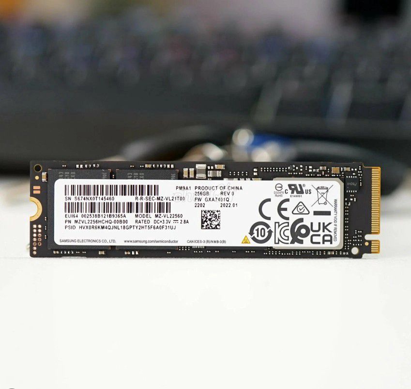 ssd nvme 256gb samsung pm9a1  gen 4x4