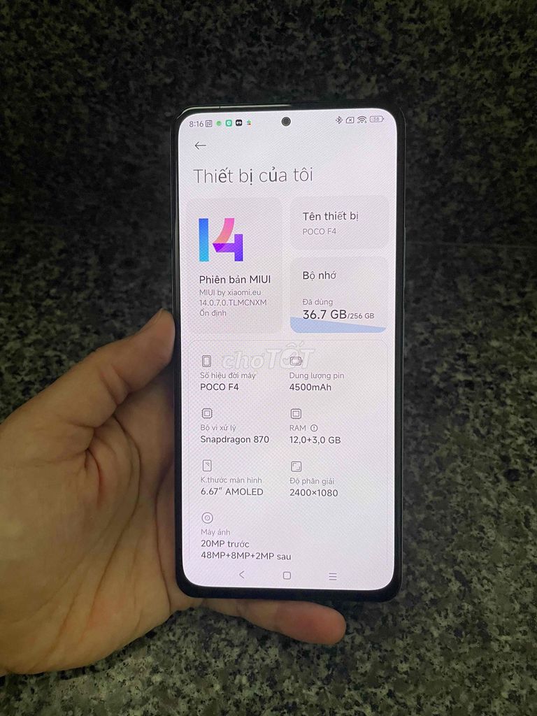 Xiaomi Poco F4 256GB/12GB Bạc. Mua bán Điện thoại tại Quận 10 Tp Hồ Chí Minh được đăng bởi Gia Hân hình 1
